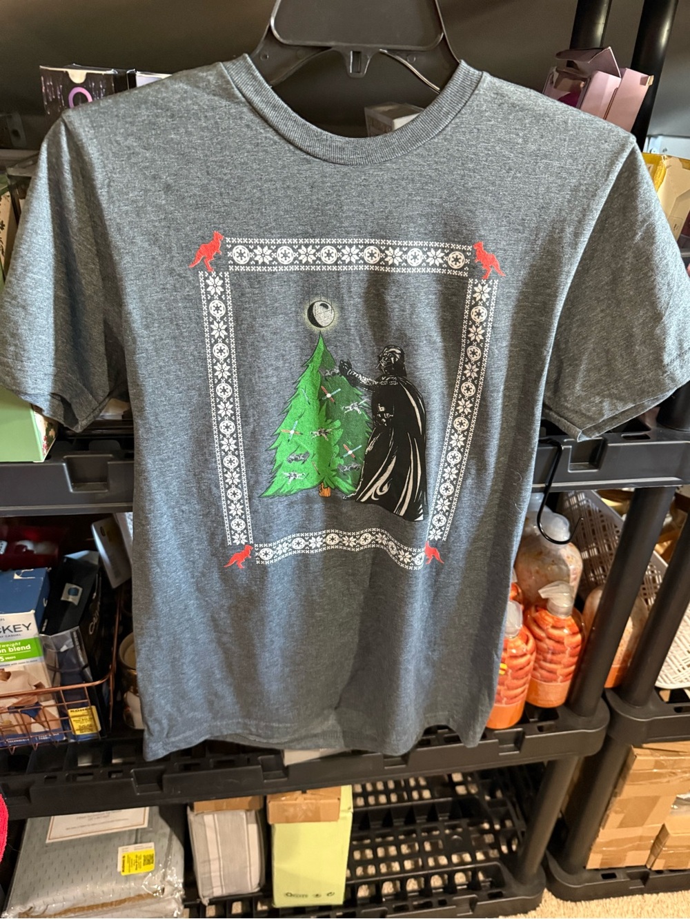 Gildan Star Wars Heather Gray Softstyle Graphic Tee. Unisex size